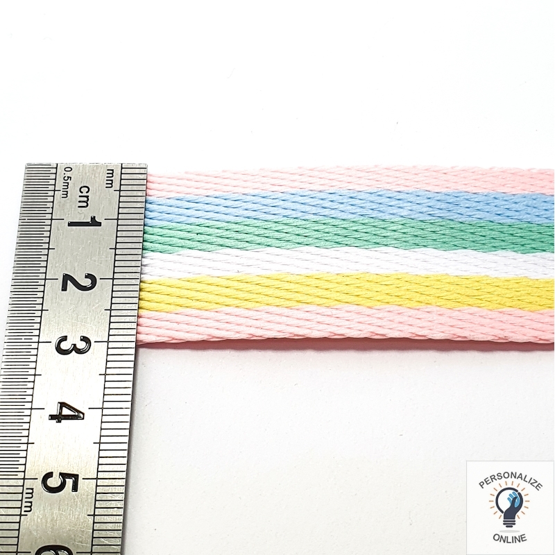 Alça chic listrada arco íris Alça chic listrada arco íris 3 cm