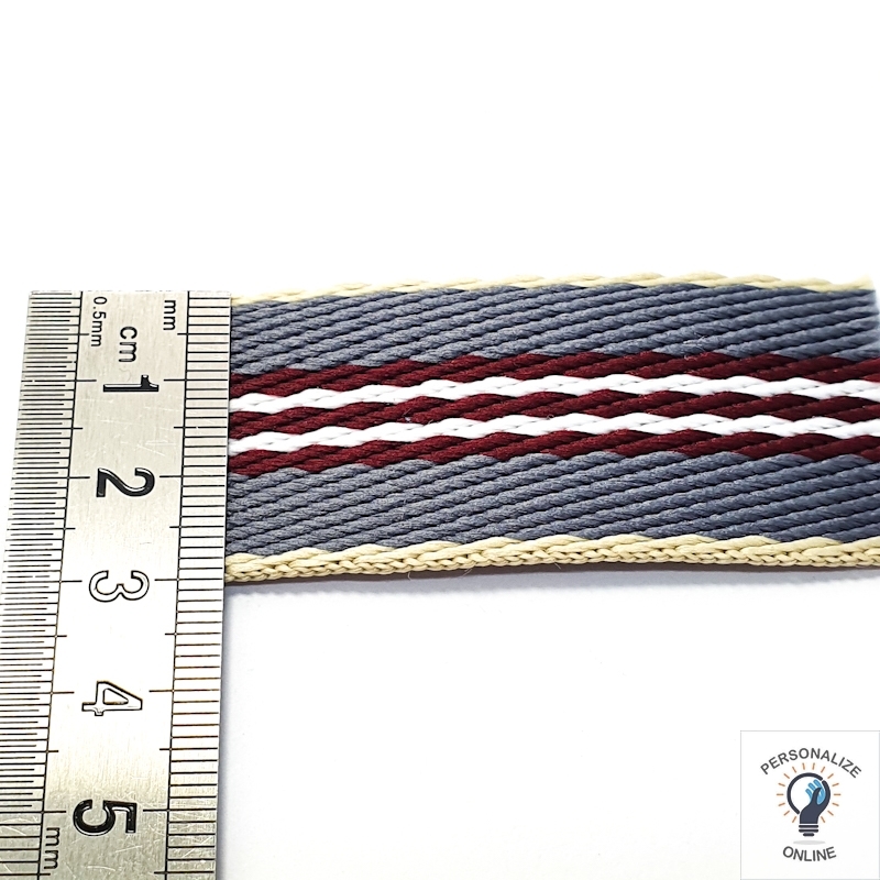 Alça chic cinza bordo e branco 30 Alça chic cinza bordo e branco