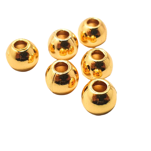 Tubo passante circular dourado Terminal bolinha dourado