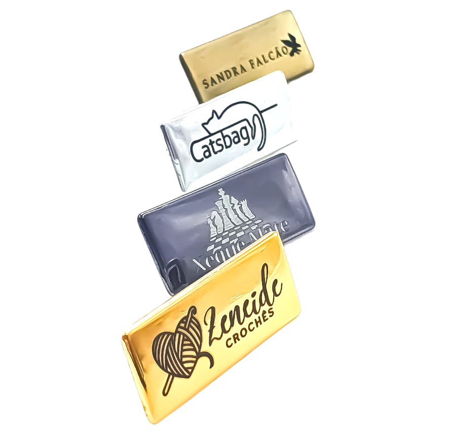 Etiqueta 3.5x1.5 cm Personalizada Plaquinha de Metal Com Garra Etiqueta 3.5x1.5 cm Personalizada Plaquinha de Metal Com Garra